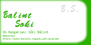 balint soki business card