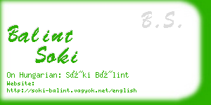 balint soki business card